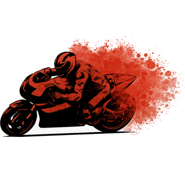 Vinilo de moto salpicadura roja rider - TenVinilo