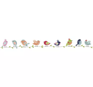 Vinilo decorativo de pared animal pájaros coloridos - TenVinilo