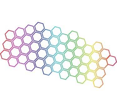 Calca para auto formas hexagonales multicolores brillantes - TenVinilo