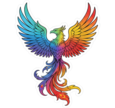 Calca para auto fénix multicolor brillante - TenVinilo