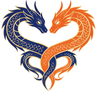 Calca para auto dragones en forma de corazón - TenVinilo