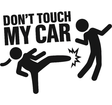 Calca para auto advertencia de patada divertida - TenVinilo