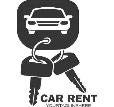 Vinilo decorativo personalizable logo de alquiler de coches - TenVinilo