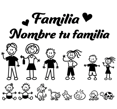Vinilo decorativo personalizable familia a bordo - TenVinilo
