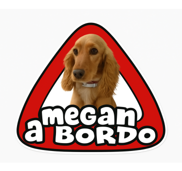Vinilo decorativo personalizable aviso perro a bordo - TenVinilo