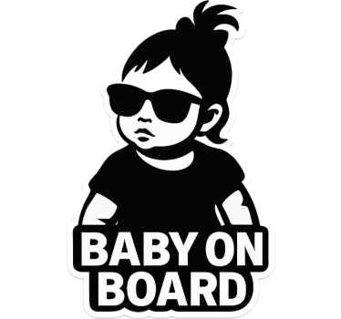 Vinilo decorativo personalizable niña a bordo - TenVinilo