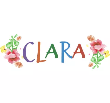 Vinilo bici flores con nombre - TenVinilo