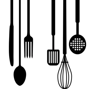 Vinilo decorativo de cocina de herramientas de cocina - TenVinilo