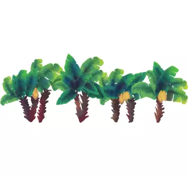 Vinilo dormitorio palmera acuarela - TenVinilo