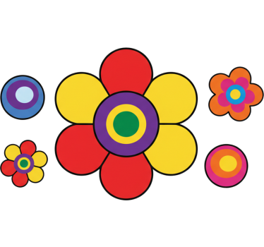 Calca para bicicleta calcomanía de flores coloridas - TenVinilo