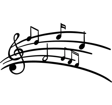 Vinilo coche notas de música - TenVinilo