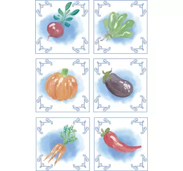 Azulejos vinílicos vegetales frescos - TenVinilo