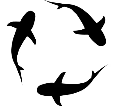 Vinilo adhesivo del teléfono tiburones pescado - TenVinilo
