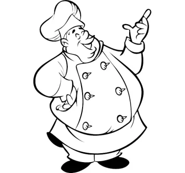 Vinilo caricatura cocinero gordo - TenVinilo