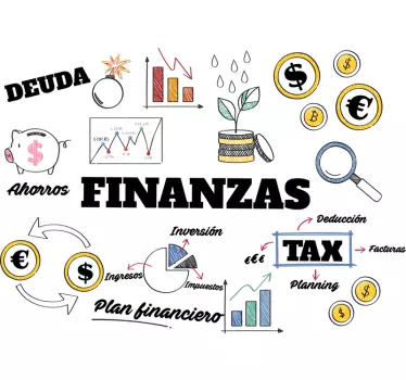 Vinilo frase escuela de finanzas - TenVinilo