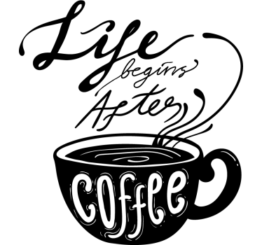 Vinilo para cocina frase life after coffee - TenVinilo