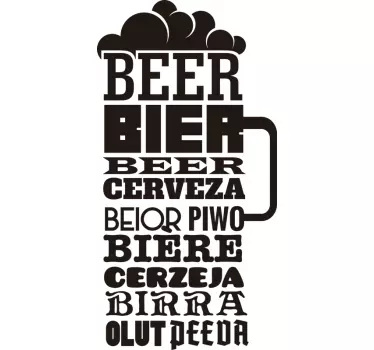 Vinilo texto Cerveza texto - TenVinilo