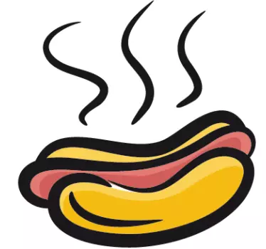 Vinilo decorativo ilustración hot dog - TenVinilo