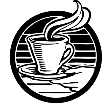 Vinilo decorativo ilustración taza café - TenVinilo