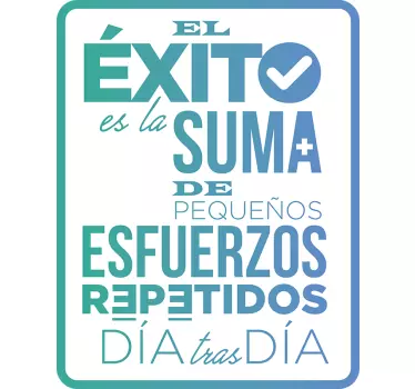 Frase para la pared el exito es la suma de esfuerzos - TenVinilo