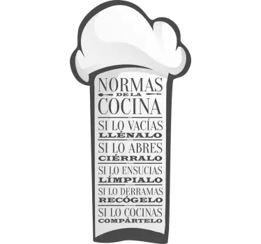 Vinilo cocina chef con normas - TenVinilo