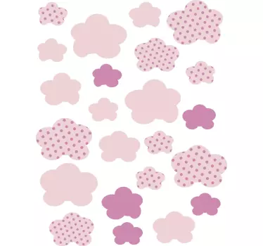 Pack vinilo para niñas nubes tonos lila - TenVinilo