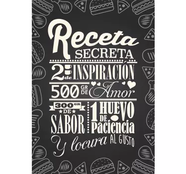 Vinilo receta cocina con valores  - TenVinilo