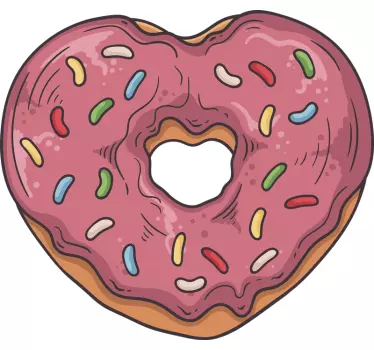 Pegatina comida Donas corazón - TenVinilo