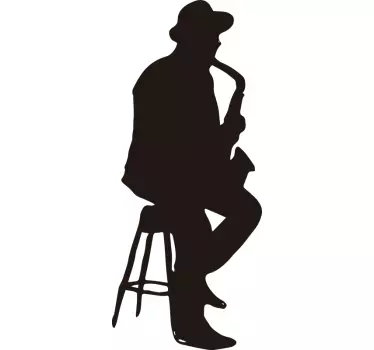 Pegatina de jazz saxofonista blues - TenVinilo