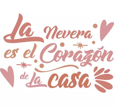 Pegatina para nevera corazón de la casa - TenVinilo