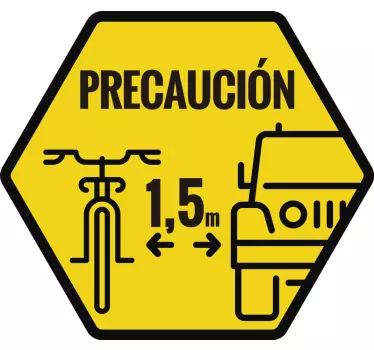 Pegatina bicicleta Ciclista precaución - TenVinilo