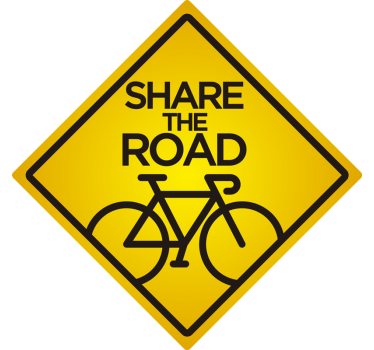 Calca para auto comparte la señal de bicicleta de carretera - TenVinilo