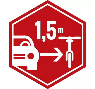 Vinilo adhesivo distancia seguridad ciclismo - TenVinilo