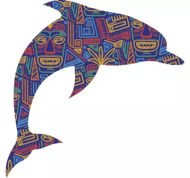 Pegatinas pez Delfines moari art - TenVinilo