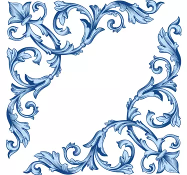 Vinilo decorativo de espejo floral para esquina - TenVinilo