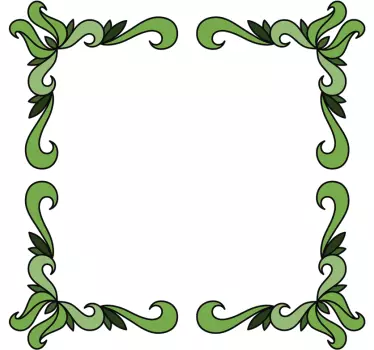 Vinilo decorativo espejo de esquinas verdes - TenVinilo