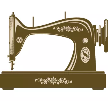 Vinilo decorativo para letrero de máquina de coser vintage - TenVinilo