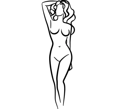 Vinilo decorativo erótico mujer desnuda de pie - TenVinilo