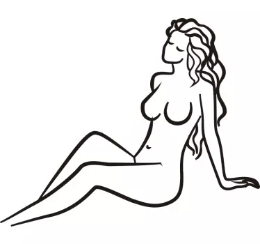 Vinilo decorativo erótico mujer desnuda tumbada - TenVinilo