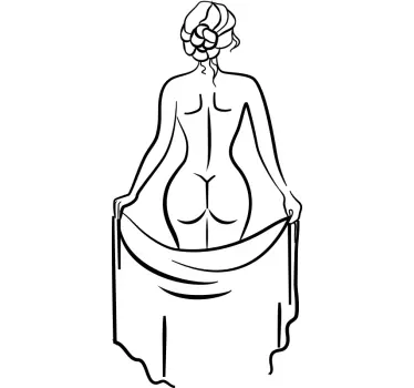 Vinilo decorativo erótico mujer desnuda de espalda - TenVinilo