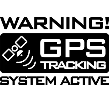 Vinilo para auto frase alerta GPS activo - TenVinilo