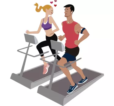 Vinilo decorativo pareja en el gimnasio - TenVinilo