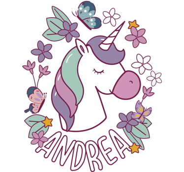 Vinilo infantil personalizable de unicornio - TenVinilo