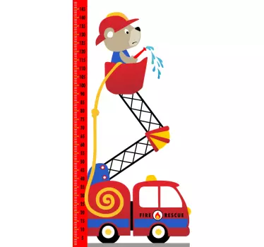 Vinilo para niños de medidor de coche de bomberos - TenVinilo