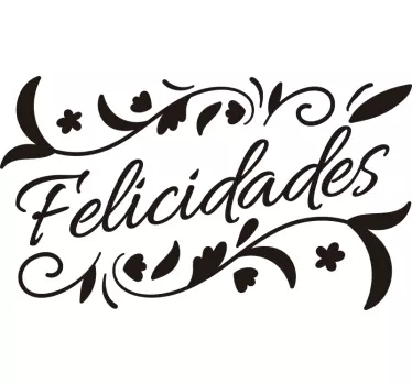 Vinilo para boda frase felicidades - TenVinilo
