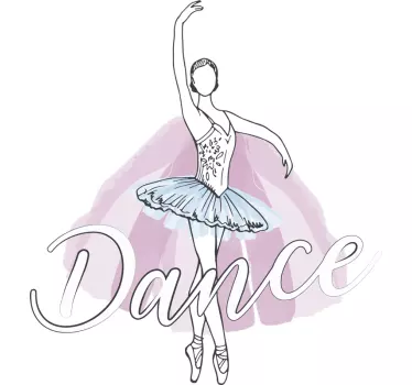 Vinilo bailarina de ballet con frase dance - TenVinilo