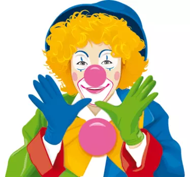 Vinilo infantil dibujo payaso realista - TenVinilo