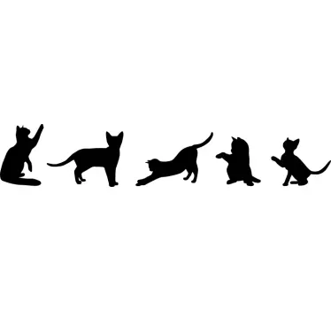 Pegatina de gatos en movimiento - TenVinilo