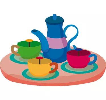 Vinilo infantil juego de café - TenVinilo