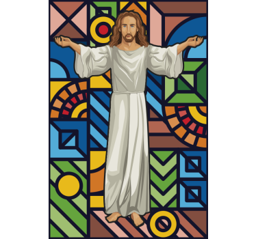 Vinilo vidriera religioso de Jesús - TenVinilo